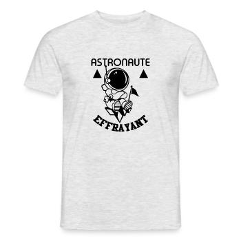 Tshirt homme Astronaute effrayant - T-shirt homme - gris chiné - Devant - AI Model Male 178 dark (178cm)