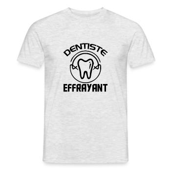 Tshirt homme Dentiste effrayant - T-shirt homme - gris chiné - Devant - AI Model Male 178 dark (178cm)