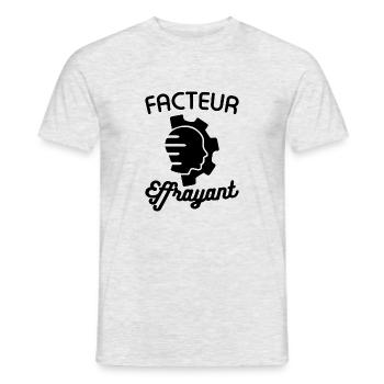 Tshirt homme Facteur effrayant - T-shirt homme - gris chiné - Devant - AI Model Male 178 dark (178cm)