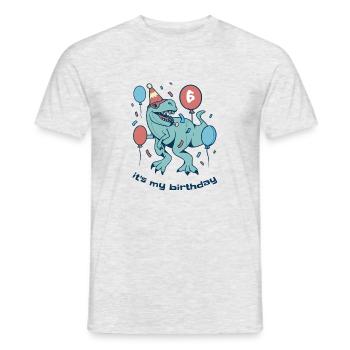 Its my Birthday Dino - Men's T-Shirt - heather grey - Front - AI Model Male 178 dark (178cm)
