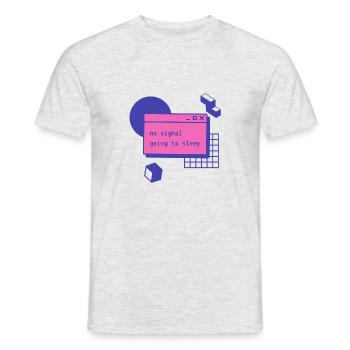 no signal going to sleep - Men's T-Shirt - heather grey - Front - AI Model Male 178 dark (178cm)