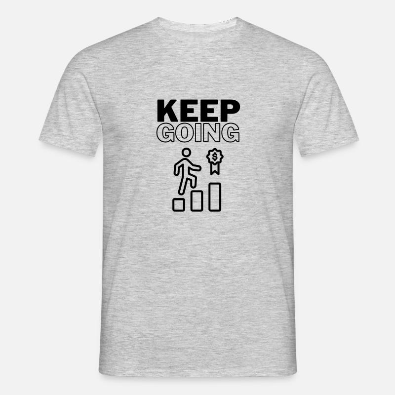 Keep Going - Männer T-Shirt - Grau meliert