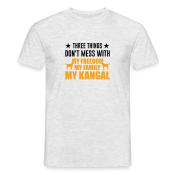 Kangal Freedom Famille Chien de berger anatolien - T-shirt homme - gris chiné - Devant - AI Model Male 178 dark (178cm)
