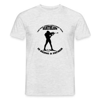 Biathlon Cadeau Papa Biathlète Père Sports d’Hiver - T-shirt homme - gris chiné - Devant - AI Model Male 178 dark (178cm)