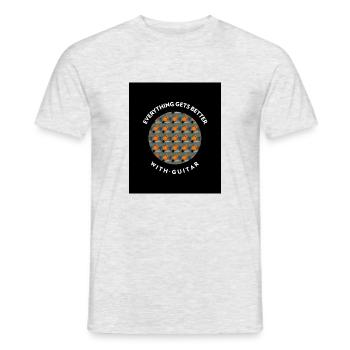 Everything get's better with Guitar (Muster) - Männer T-Shirt - Grau meliert - Vorne - AI Model Male 178 dark (178cm)