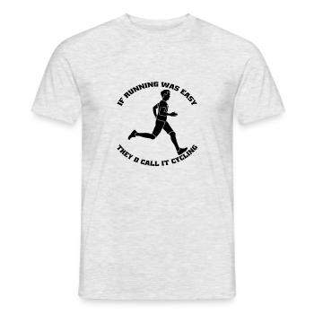 Jogger fit run jogging run cardio training - Men's T-Shirt - heather grey - Front - AI Model Male 178 dark (178cm)