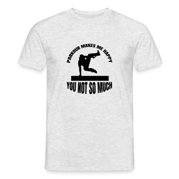 Parkour Läufer Parkourläufer Geschenk Extremsport - Männer T-Shirt - Grau meliert - Vorne - AI Model Male 178 dark (178cm)