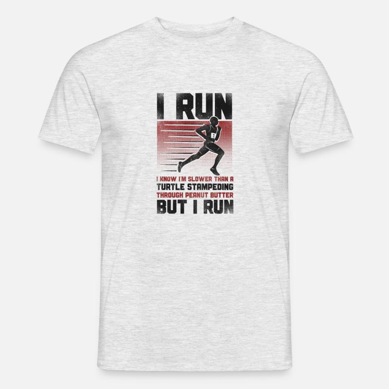 Running Runner Half Marathon - Männer T-Shirt - Grau meliert