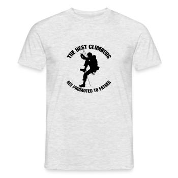 Klettern Berge Bergsteigen Wandern Papa Bouldern - Männer T-Shirt - Grau meliert - Vorne - AI Model Male 178 dark (178cm)