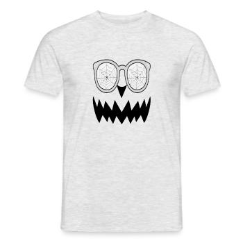 Funny Scary Halloween Pumpkin Face Glasses - Men's T-Shirt - heather grey - Front - AI Model Male 178 dark (178cm)