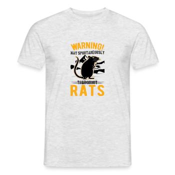 Warning Rat Owner Pets - Men's T-Shirt - heather grey - Front - AI Model Male 178 dark (178cm)