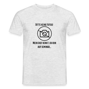 Mallorca Closing 2022 - Bitte keine Fotos - Männer T-Shirt - Grau meliert - Vorne - AI Model Male 178 dark (178cm)