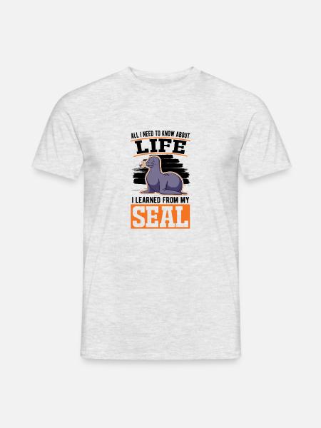 Robbe Geschenk Seal Seelöwe - Männer T-Shirt - Grau meliert