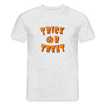 TRICK OR TREAT pumpkin dog T-Shirt - Men's T-Shirt - heather grey - Front - AI Model Male 178 dark (178cm)