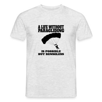 Paragleiter Gleitschirmfliegen Parapente - T-shirt homme - gris chiné - Devant - AI Model Male 178 dark (178cm)