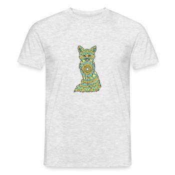 Mandala Fuchs Geometrisches Muster Kunst - Männer T-Shirt - Grau meliert - Vorne - AI Model Male 178 dark (178cm)