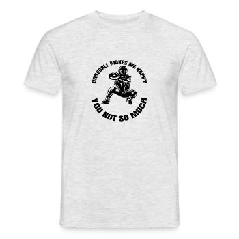 Baseball Baseball Game Gift Baseball Lover - Men's T-Shirt - heather grey - Front - AI Model Male 178 dark (178cm)