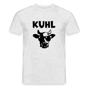 Kuh Kuhl Coole Kuh mit Sonnenbrille Lustig - Männer T-Shirt - Grau meliert - Vorne - AI Model Male 178 dark (178cm)