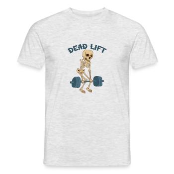 Halloween Fitness Skeleton Weightlifting Deadlift - Men's T-Shirt - heather grey - Front - AI Model Male 178 dark (178cm)