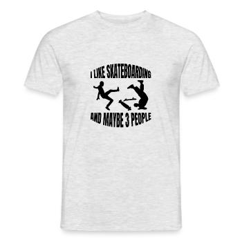 Skateboarden Sakten Longboard Skater Skateboard - T-shirt homme - gris chiné - Devant - AI Model Male 178 dark (178cm)