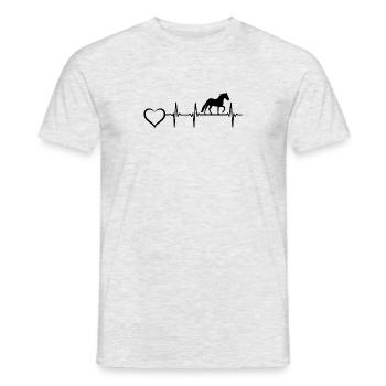 Horse Heartbeat Heart - Horse Girls Horses Lover H - Männer T-Shirt - Grau meliert - Vorne - AI Model Male 178 dark (178cm)