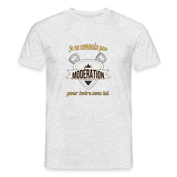 je ne connais pas modération - T-shirt homme - gris chiné - Devant - AI Model Male 178 dark (178cm)