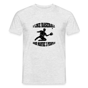 Baseball Baseballspiel Geschenk Baseballliebhaber - Männer T-Shirt - Grau meliert - Vorne - AI Model Male 178 dark (178cm)