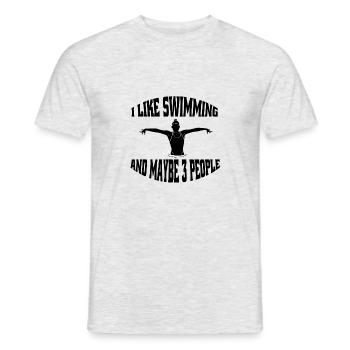 Swimmer Swimming Club Woman Swimmer - Men's T-Shirt - heather grey - Front - AI Model Male 178 dark (178cm)