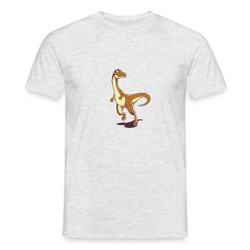 Dessin animé Gallimimus - T-shirt homme - gris chiné - Devant - AI Model Male 178 dark (178cm)