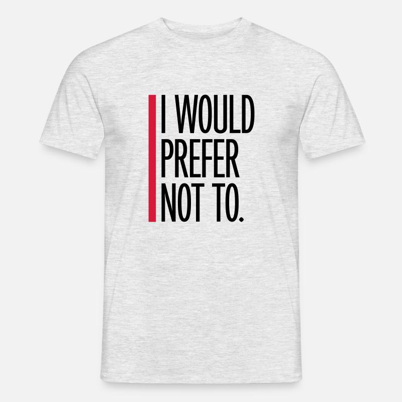I prefer not to - Männer T-Shirt - Grau meliert