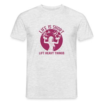 Lifting - Männer T-Shirt - Grau meliert - Vorne - AI Model Male 178 dark (178cm)