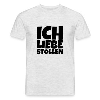 Stollen Weihnachten Essen - Männer T-Shirt - Grau meliert - Vorne - AI Model Male 178 dark (178cm)