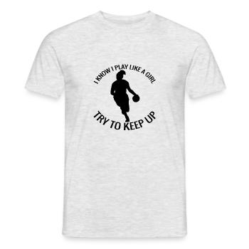 Handball Femme Handball Joueuse Handball Joueuse - T-shirt homme - gris chiné - Devant - AI Model Male 178 dark (178cm)