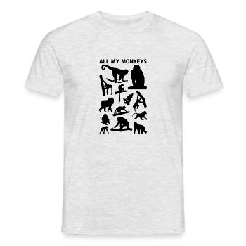 All My Monkeys - Amoureux des singes orangs-outans chimpanzés - T-shirt homme - gris chiné - Devant - AI Model Male 178 dark (178cm)