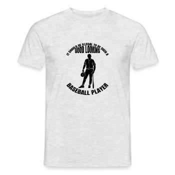 Baseball Baseball Game Gift Baseball Lovers - Men's T-Shirt - heather grey - Front - AI Model Male 178 dark (178cm)