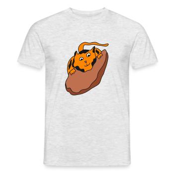 Just A Cat Who Loves Making Biscuits Animal Funny - Men's T-Shirt - heather grey - Front - AI Model Male 178 dark (178cm)
