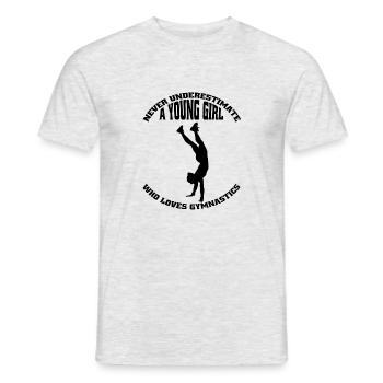Gymnastique Gymnastique au sol Gymnastique Club de gymnastique Filles - T-shirt homme - gris chiné - Devant - AI Model Male 178 dark (178cm)