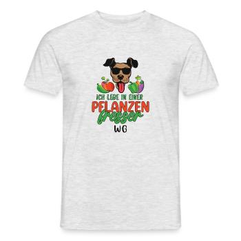 Ich lebe in einer Pflanzenfresser-WG - Männer T-Shirt - Grau meliert - Vorne - AI Model Male 178 dark (178cm)