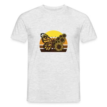 Mignon papillon tournesol papillon - T-shirt homme - gris chiné - Devant - AI Model Male 178 dark (178cm)