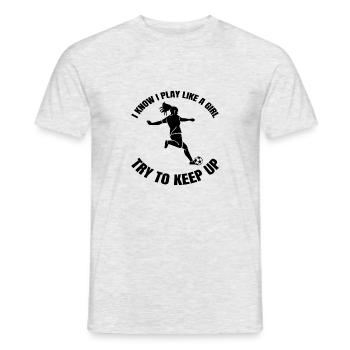 Soccer Filles Entraîneur de soccer Joueur de soccer Femme - T-shirt homme - gris chiné - Devant - AI Model Male 178 dark (178cm)
