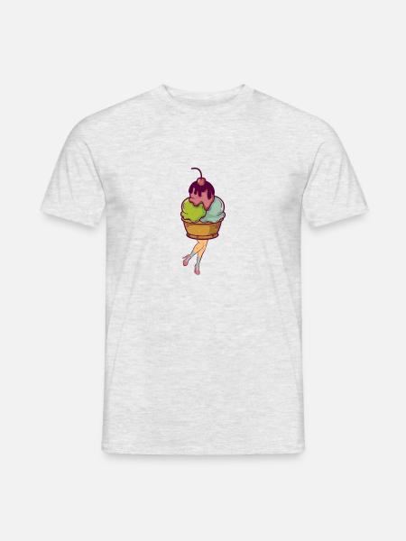 Eiscreme - Männer T-Shirt - Grau meliert