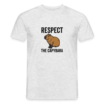 Respektiere das Capybara - Männer T-Shirt - Grau meliert - Vorne - AI Model Male 178 dark (178cm)