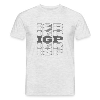 IGP Schriftzug - Männer T-Shirt - Grau meliert - Vorne - AI Model Male 178 dark (178cm)