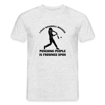 Baseball Lovers Baseball Game Baseball Gift - Men's T-Shirt - heather grey - Front - AI Model Male 178 dark (178cm)