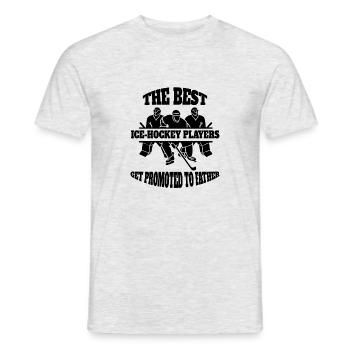 Eishockey Vater Wintersport Papa Eishockeyteam Dad - Männer T-Shirt - Grau meliert - Vorne - AI Model Male 178 dark (178cm)