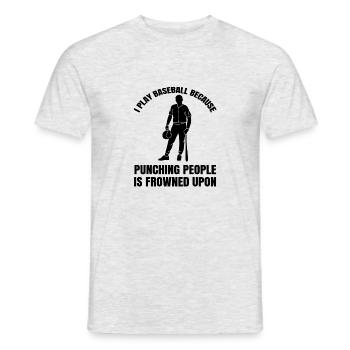 Baseball Geschenk Baseballspiel Baseballliebhaber - Männer T-Shirt - Grau meliert - Vorne - AI Model Male 178 dark (178cm)
