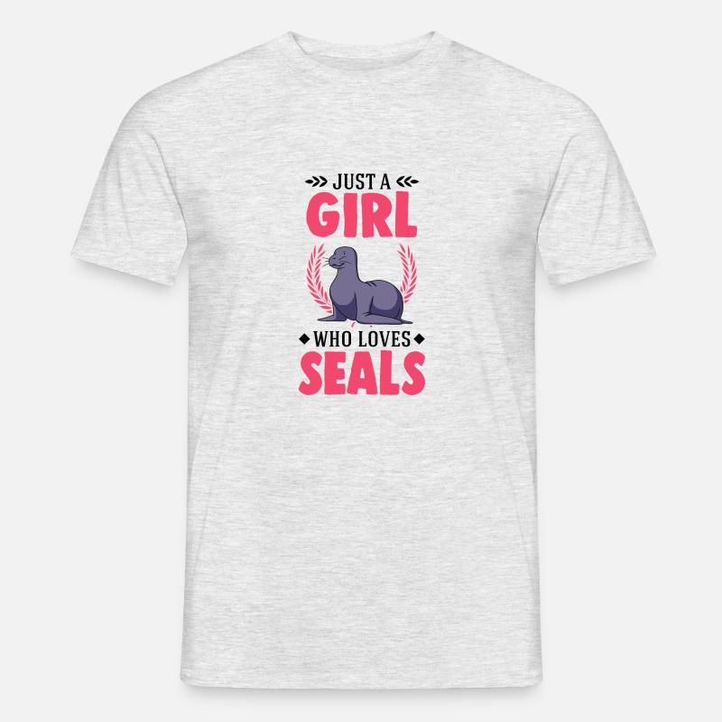 Robben Mädchen Seehund Seelöwe - Männer T-Shirt - Grau meliert
