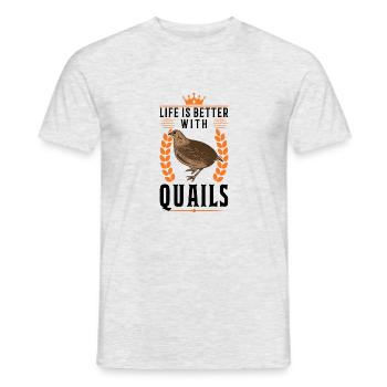 La vie est meilleure avec les éleveurs de cailles - T-shirt homme - gris chiné - Devant - AI Model Male 178 dark (178cm)
