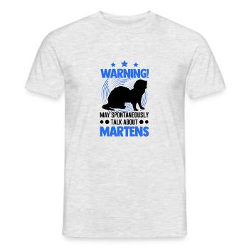 Warning Marder Mink Badger Pine Marten - Men's T-Shirt - heather grey - Front - AI Model Male 178 dark (178cm)