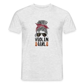 Violin Violinist Girl Sunglasses - Men's T-Shirt - heather grey - Front - AI Model Male 178 dark (178cm)